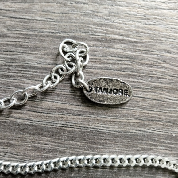 Tanjore Statement Piece Vibrant Colors Bib Style Necklace Silvertone - Picture 8 of 10